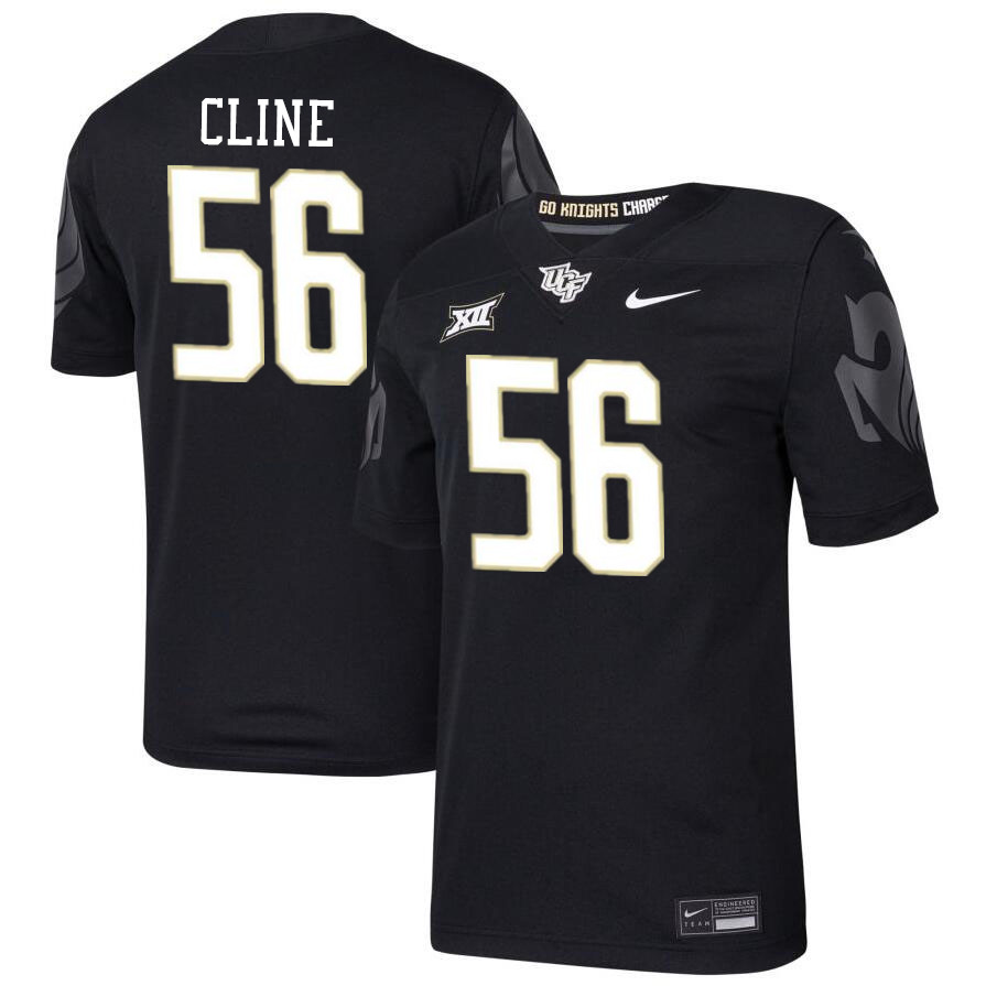 Men #56 Johnathan Cline UCF Knights Big 12 Conference College Football Jerseys Stitched-Black